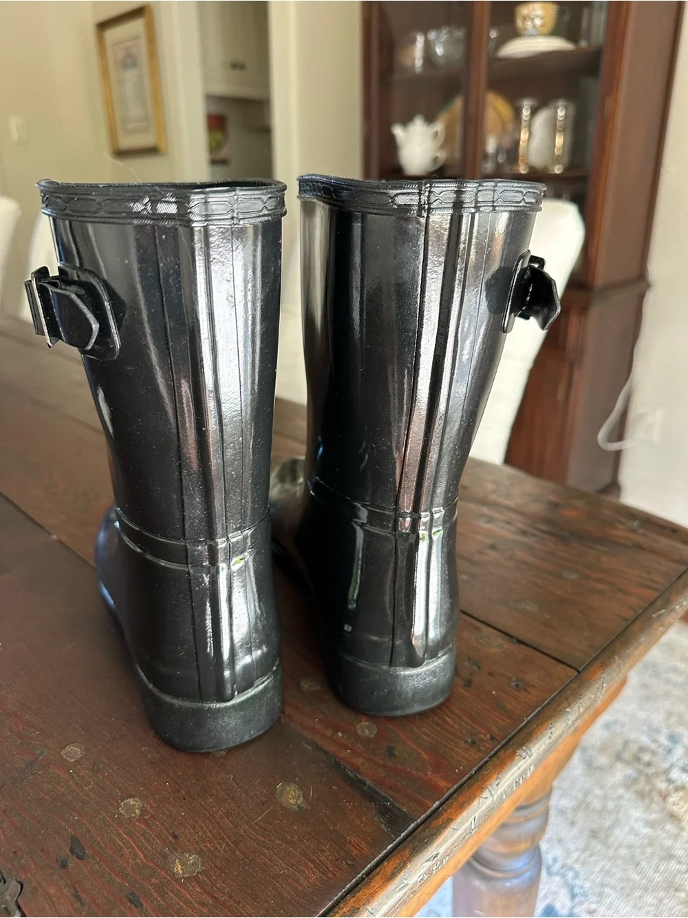 Hunter Glossy Black Short Rain Boots